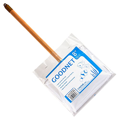 Taam Atatw812W Wood Handle Net For Aquarium, 8-Inch By 6.5-Inch By 12-Inch, White