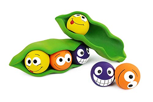 Multipet Three Peas in A Pod Dog Toy - 7.5 inch Natural Rubber, Assorted Colors, Model MU61245