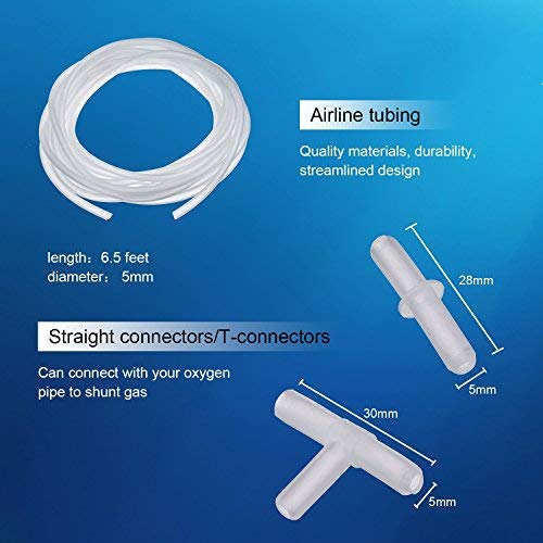 Shappy 6.5 Feet/20 Feet Aquarium Air Pump Accessories Standard 2' Aquarium Air Tubing For Fish Tank Contains Air Stones,Check Valves,Suction Cups,Straight Connectors,T-Connectors (12 Accessories)