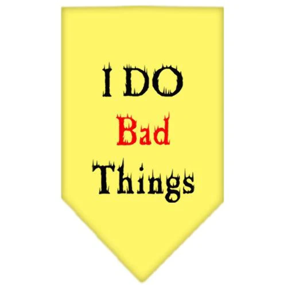 Mirage Pet Products I Do Bad Things Screen Print Bandana for Pets, Small, Yellow