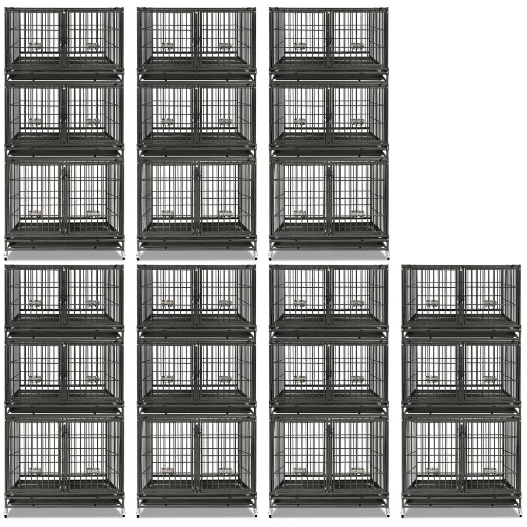 43" Three-Tier Foldable Dog Crate 43TTS