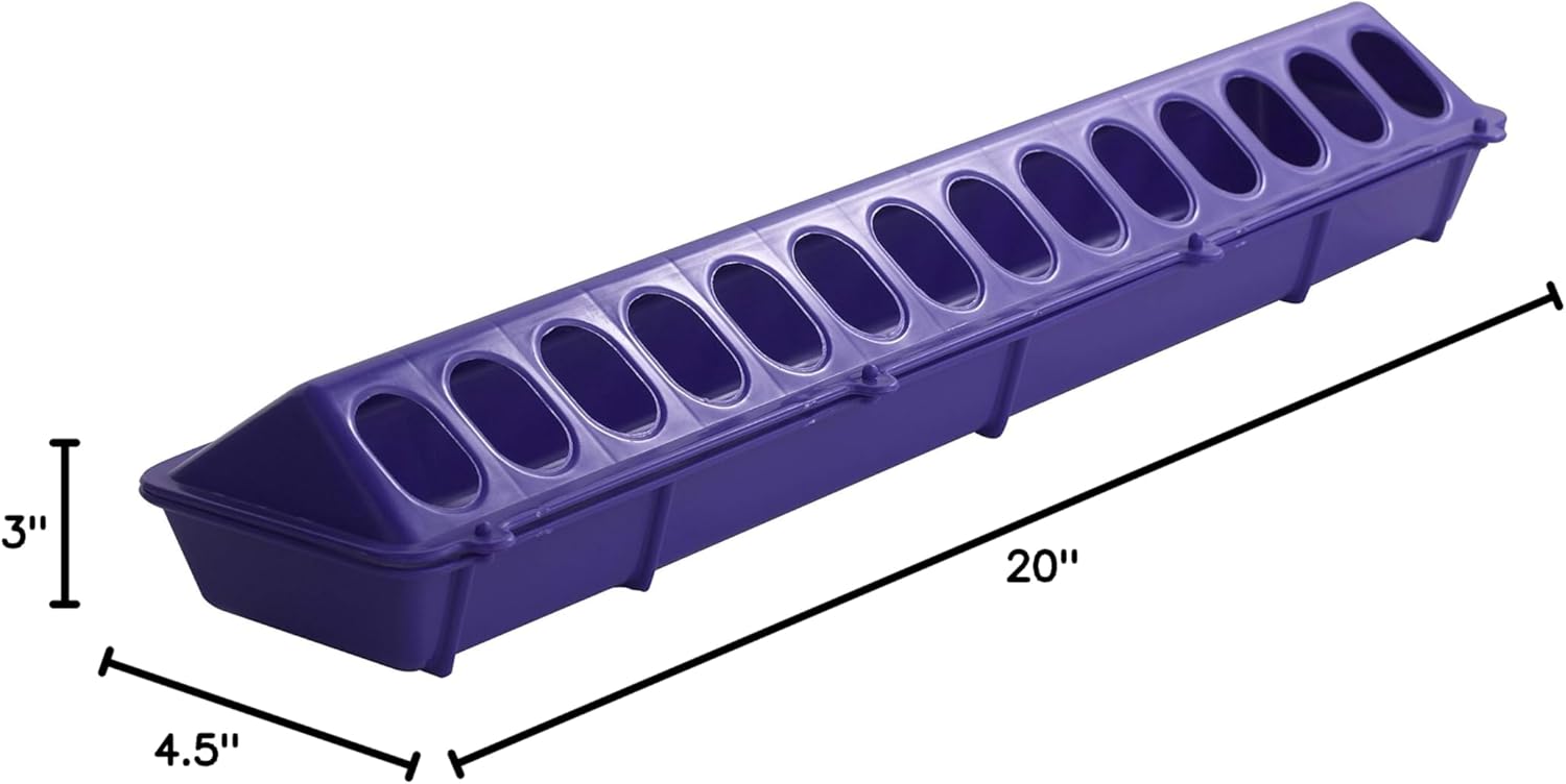 Little Giant 20 Plastic Flip-Top Poultry Ground Feeder, Purple Chickens Birds 2-Pack