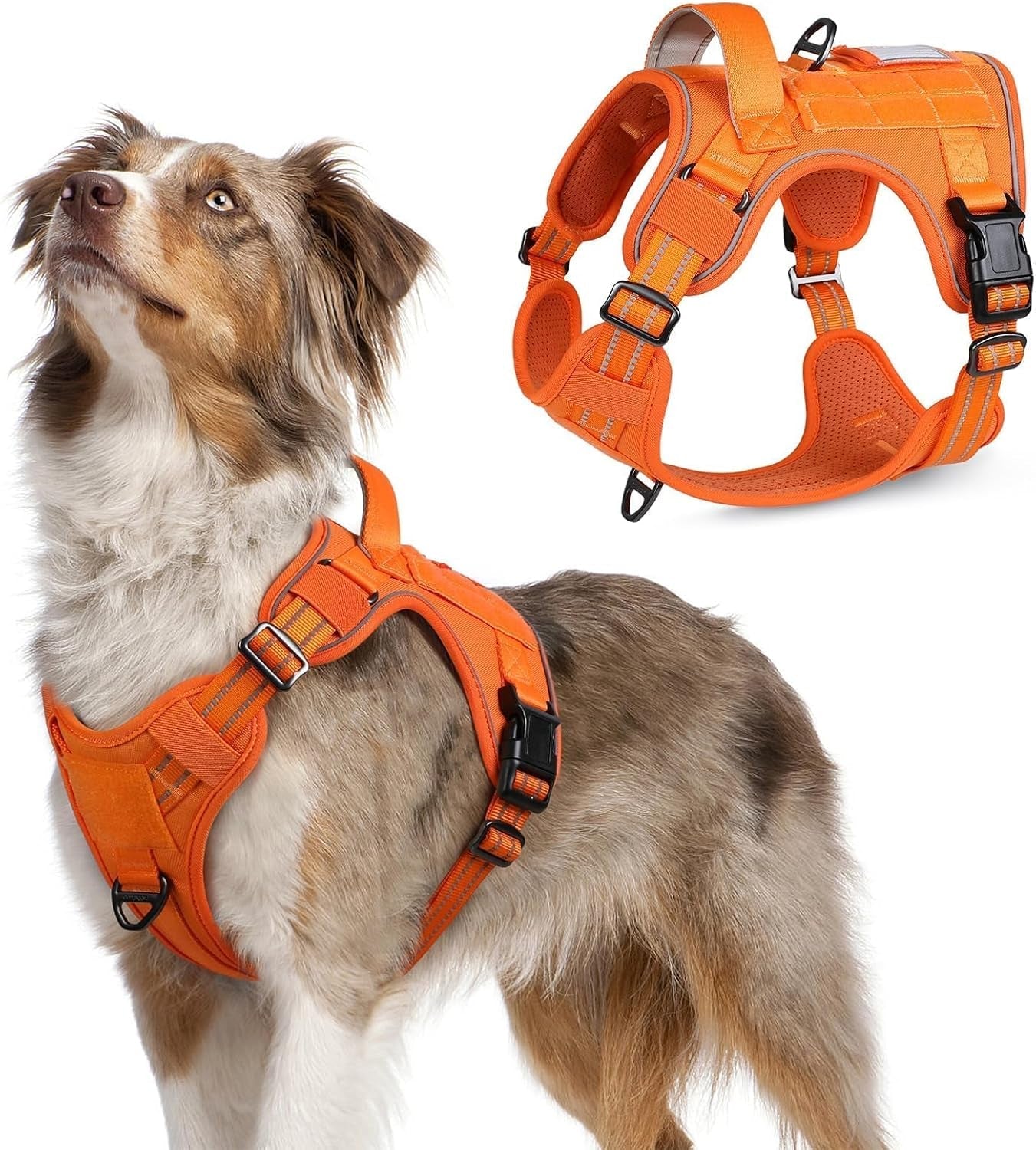 No-Pull Tactical Dog Harness MOLLE Vest for Medium & Large Dogs