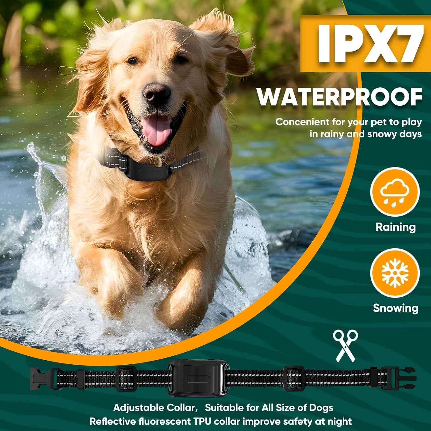 Wireless Dog Fence Collar Electric Training Remote Waterproof 1640ft Range