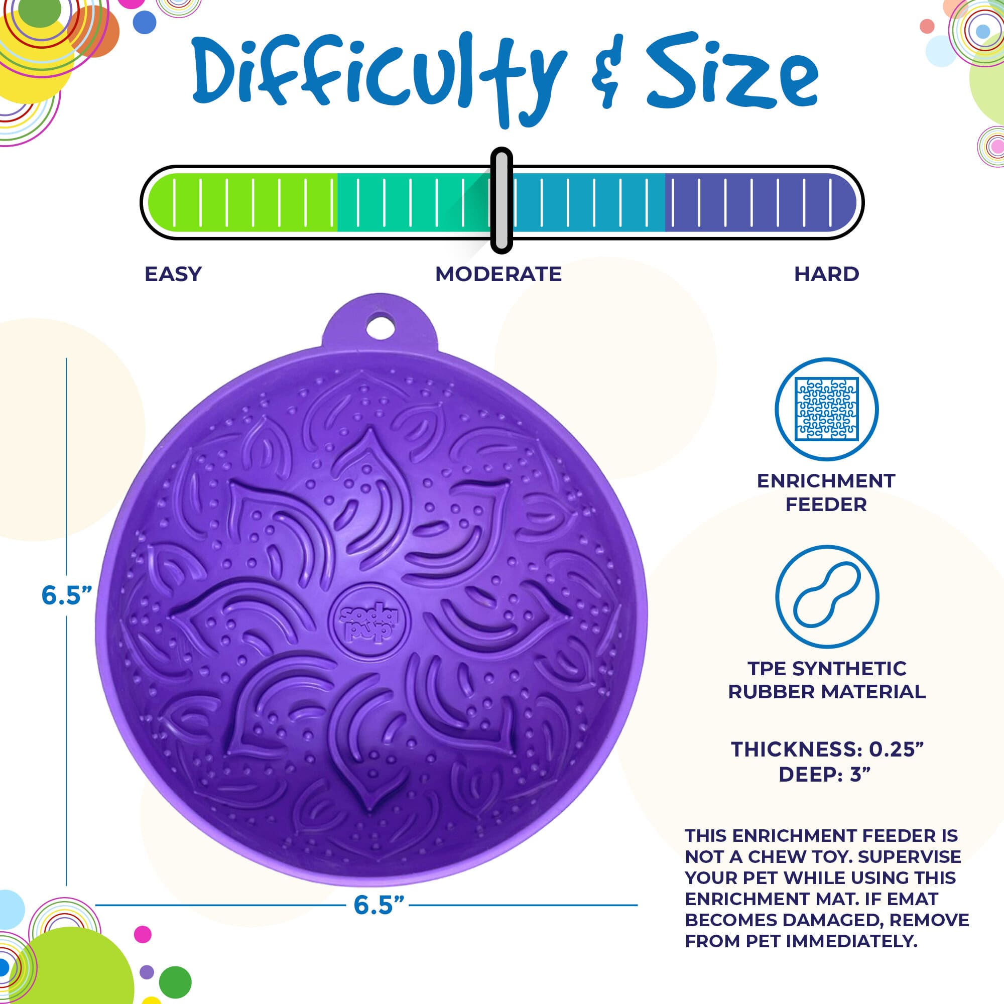 Garden of Eatin' Tipsy Bowl - Wobble Lick Mat for Dogs & Cats | USA Made