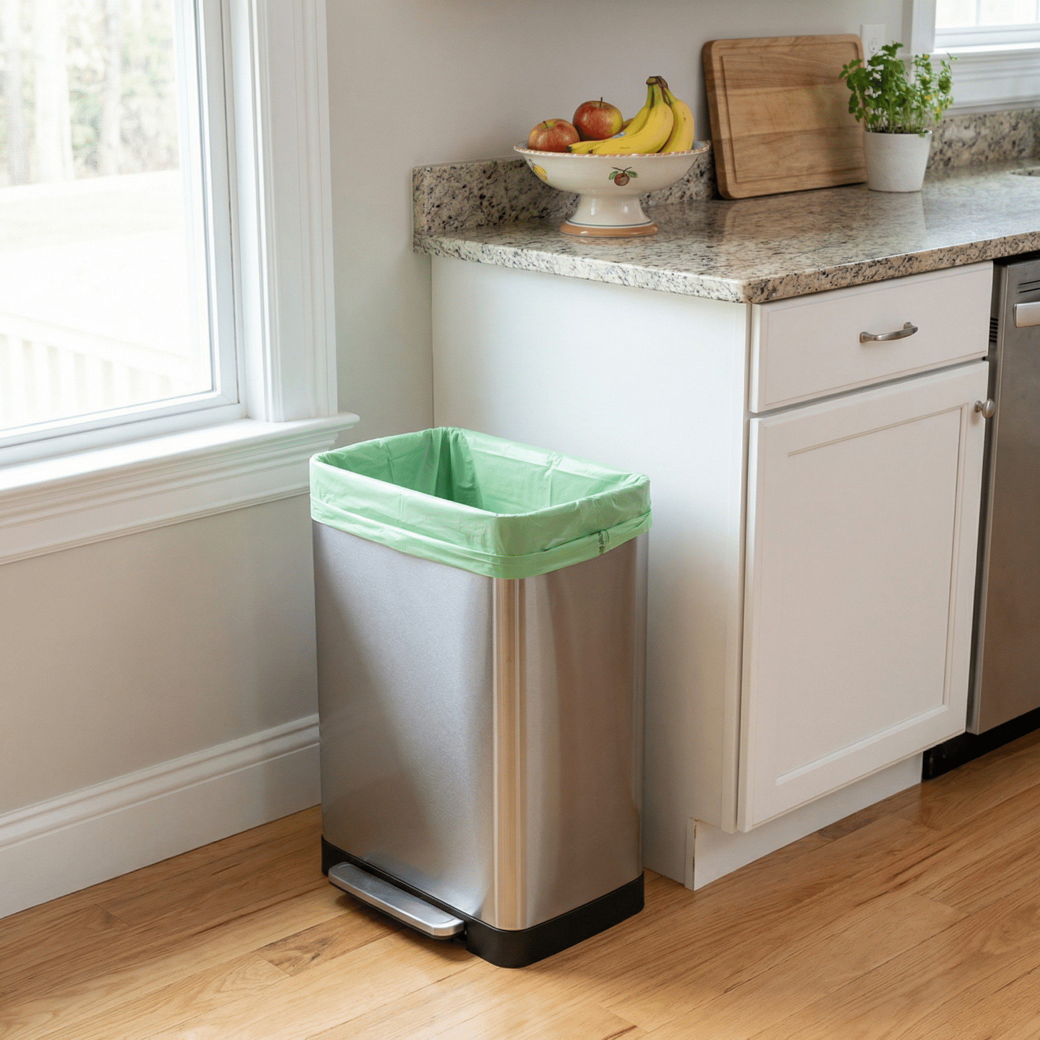 5-Gallon Plant-Based Trash Can Liner - 50 Bags