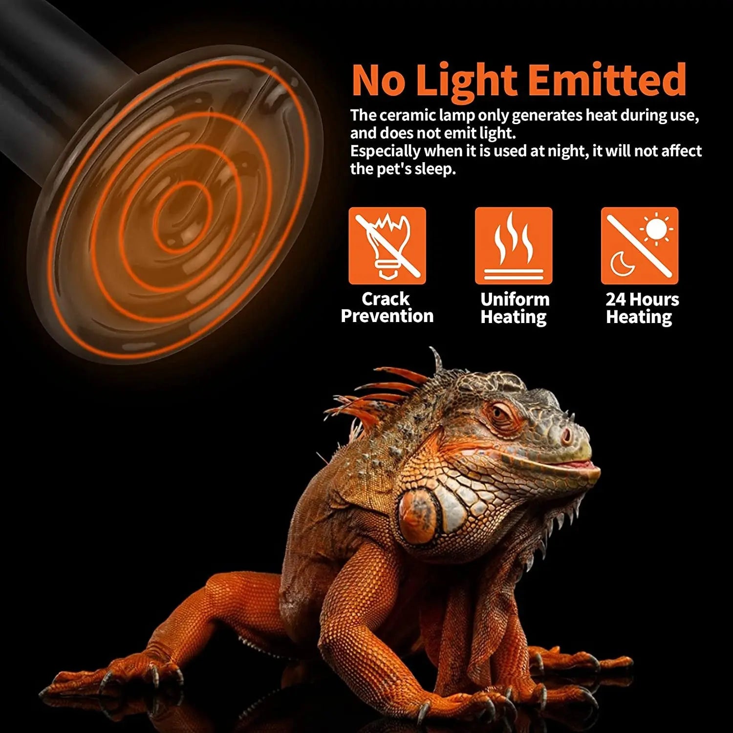 50W- 150W Ceramic Heat Emitter Bulbs (2-Pack) – No-Light Heater