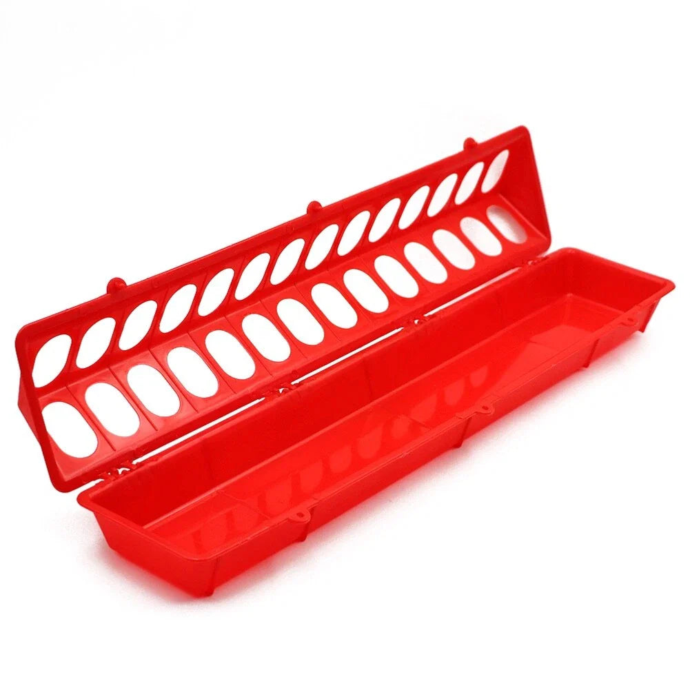 Little Giant 20" Plastic Flip-Top Poultry Ground Feeder, Red Chickens Birds 2-Pack