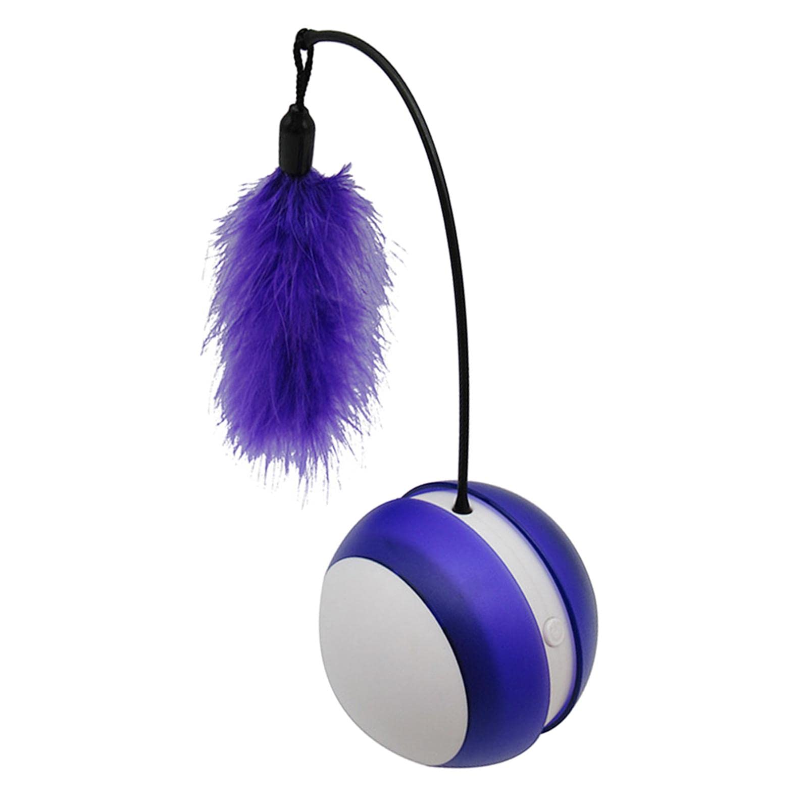 Myaddiction Cat Ball Self Rotating Led Light Feather Toys Puppy Catch Pets Toy Purple