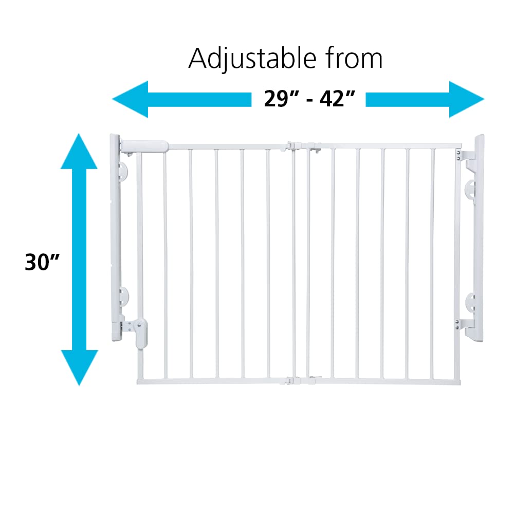 Safety 1St Ready To Install Everywhere Baby Gate, Multi-Use Baby Gate With Door For Doorways, Hallways And Stairs, White