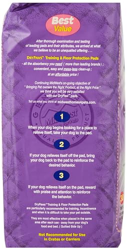 Midwest Homes for Pets Dry Paws Training and Floor Protection Pads, 100-Count
