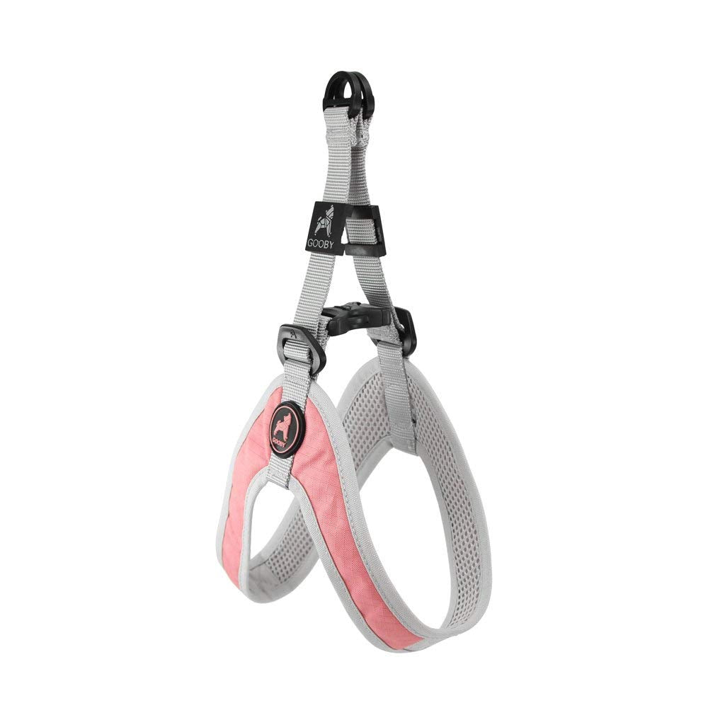 Gooby Simple Step in III Harness - Pink, Medium - Small Dog Harness with Scratch Resistant Outer Vest - Soft Inner Mesh Harness