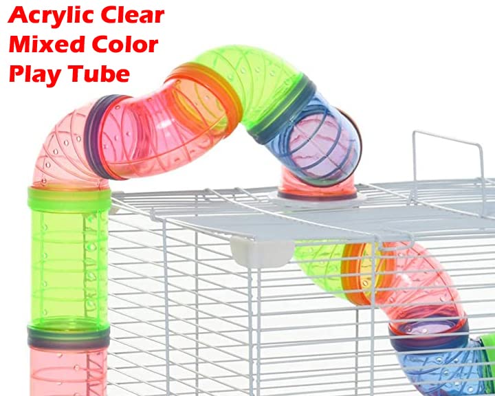 New 2/3/5-Levels Hamster Habitat Rodent Gerbil Mouse Mice Rats Animal Critter Cage (White/Blue)
