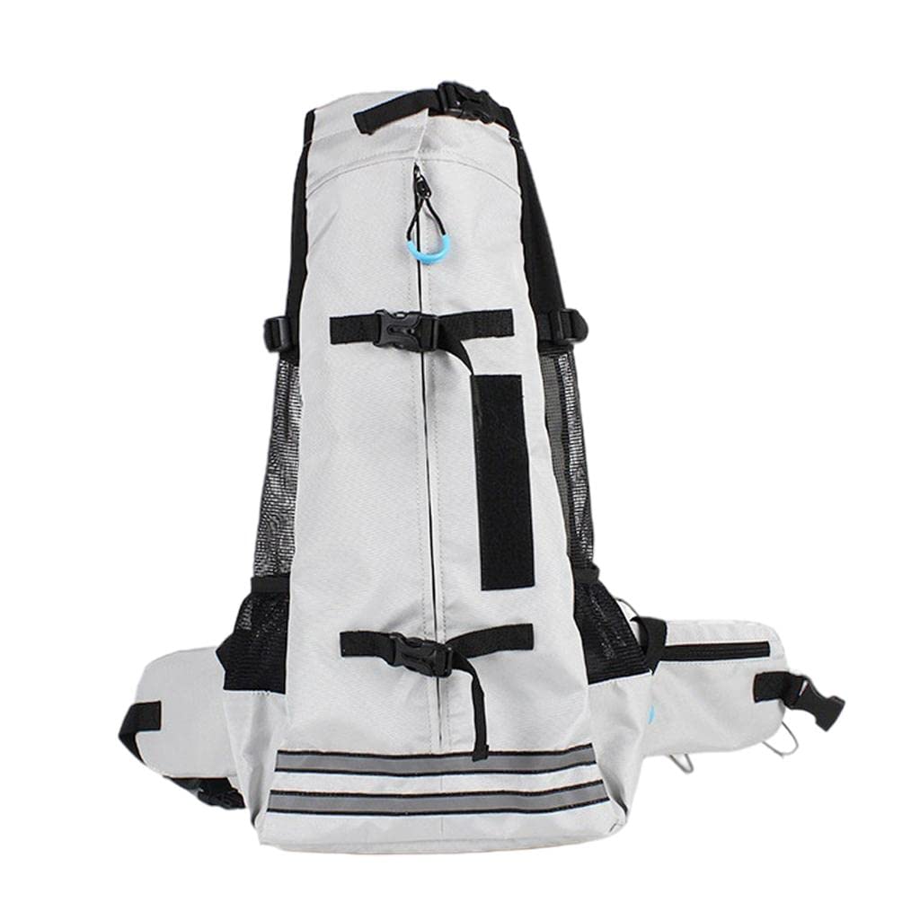 ATORSE Dog Carrier Breathable Corgi Carrying Bag Hiking Travel Pet Backpacks Grey