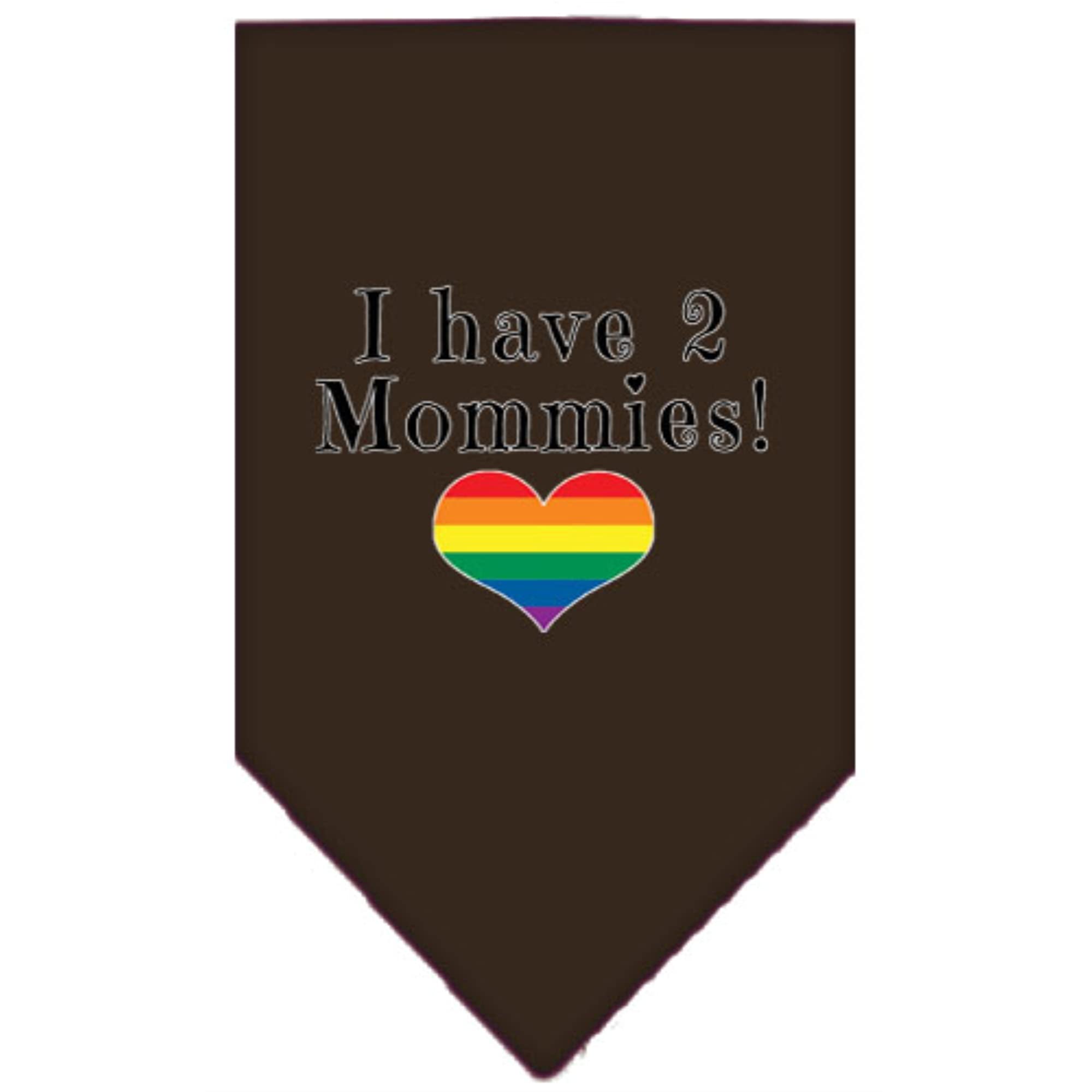 Mirage Pet Products I Have 2 Mommies Screen Print Bandana Cocoa Large