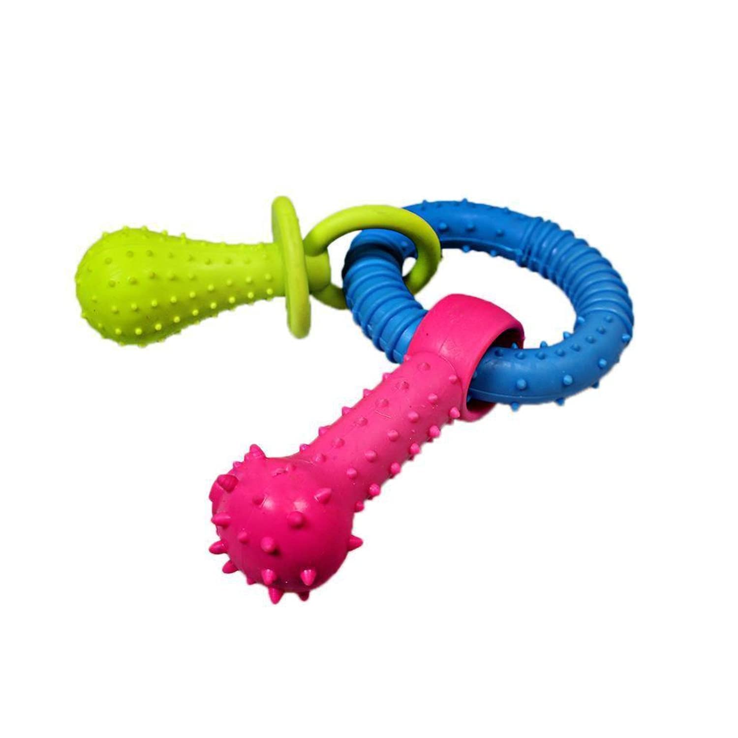 Psk Pet Mart NonToxic Rubber Dog Puppy Chew Bone Toys For Dog Puppies And Small Breed Dog (Ring Combo)