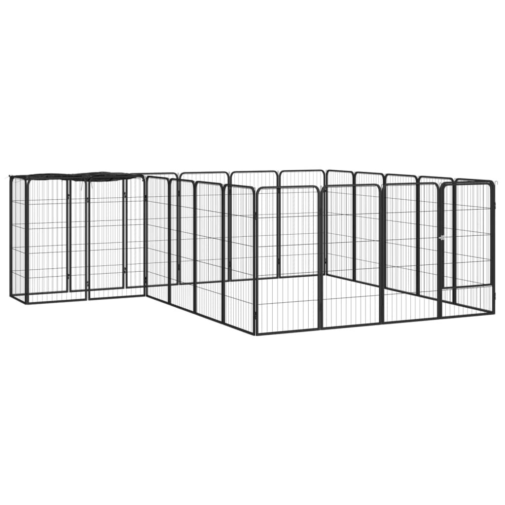 vidaXL Dog Playpen, 22-Panel Dog Cage Without Door, Puppy Exercise Playpen, Dog Wire Fence for Indoor/Outdoor, Powder-Coated Ste