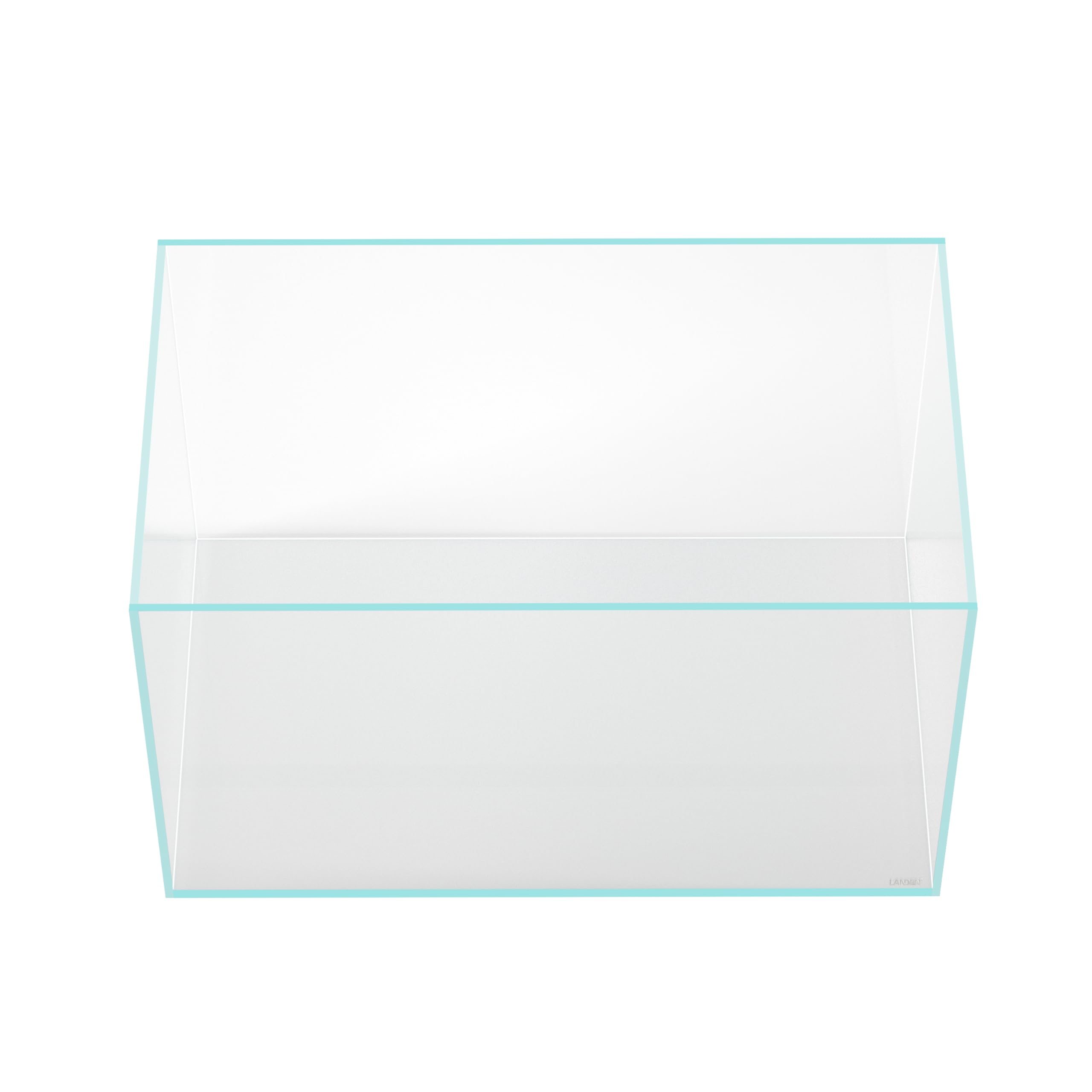 LANDEN 75H 37 Gallon Rimless Low Iron Aquarium Tank, W29.5  D17.7  H17.7 in(75x45x45cm) 8mm Thickness with Black Nano Foam Level