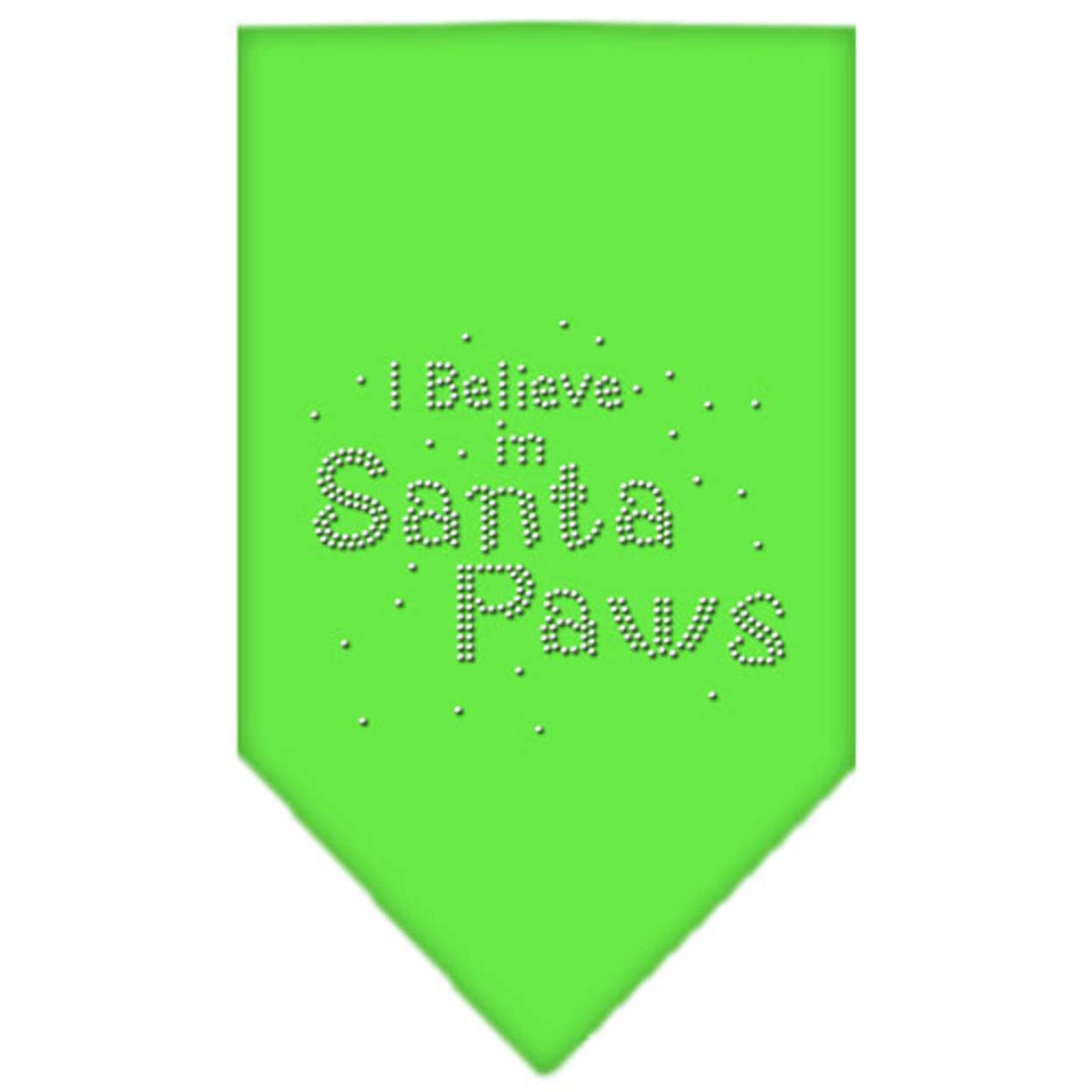 Mirage Pet Products Santa Paws Rhinestone Bandana, Large, Lime Green