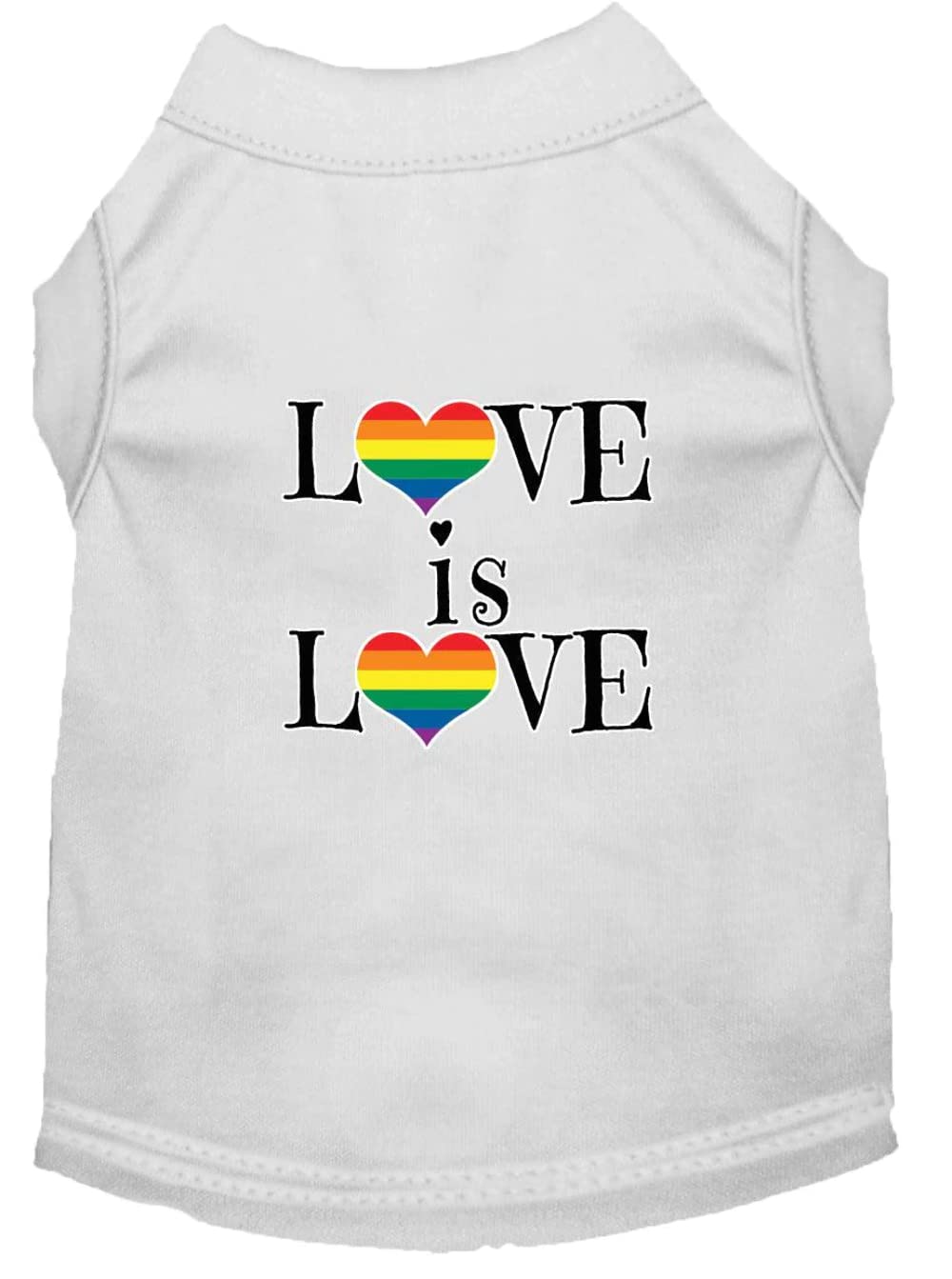 Pet Dog & Cat Shirt Screen Printed, "Love Is Love" Emerald Green 3XL (25-35 lbs.)