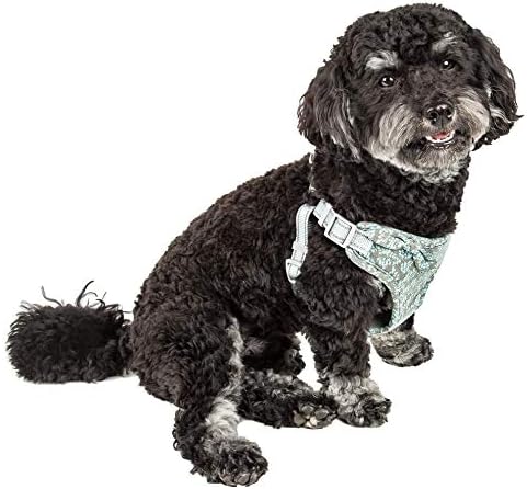 Pet Life  Fidomite Mesh Reversible And Breathable Adjustable Dog Harness W/ Designer Bowtie, Blue / Grey  Xsmall