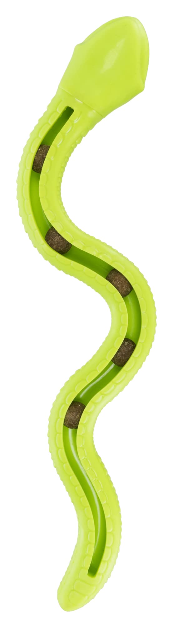 TRIXIE Snack Snake Dog Puzzle Toy - Interactive Chew & Treat Dispenser, 16.5" Rubber, Multi-Color, Model 34949