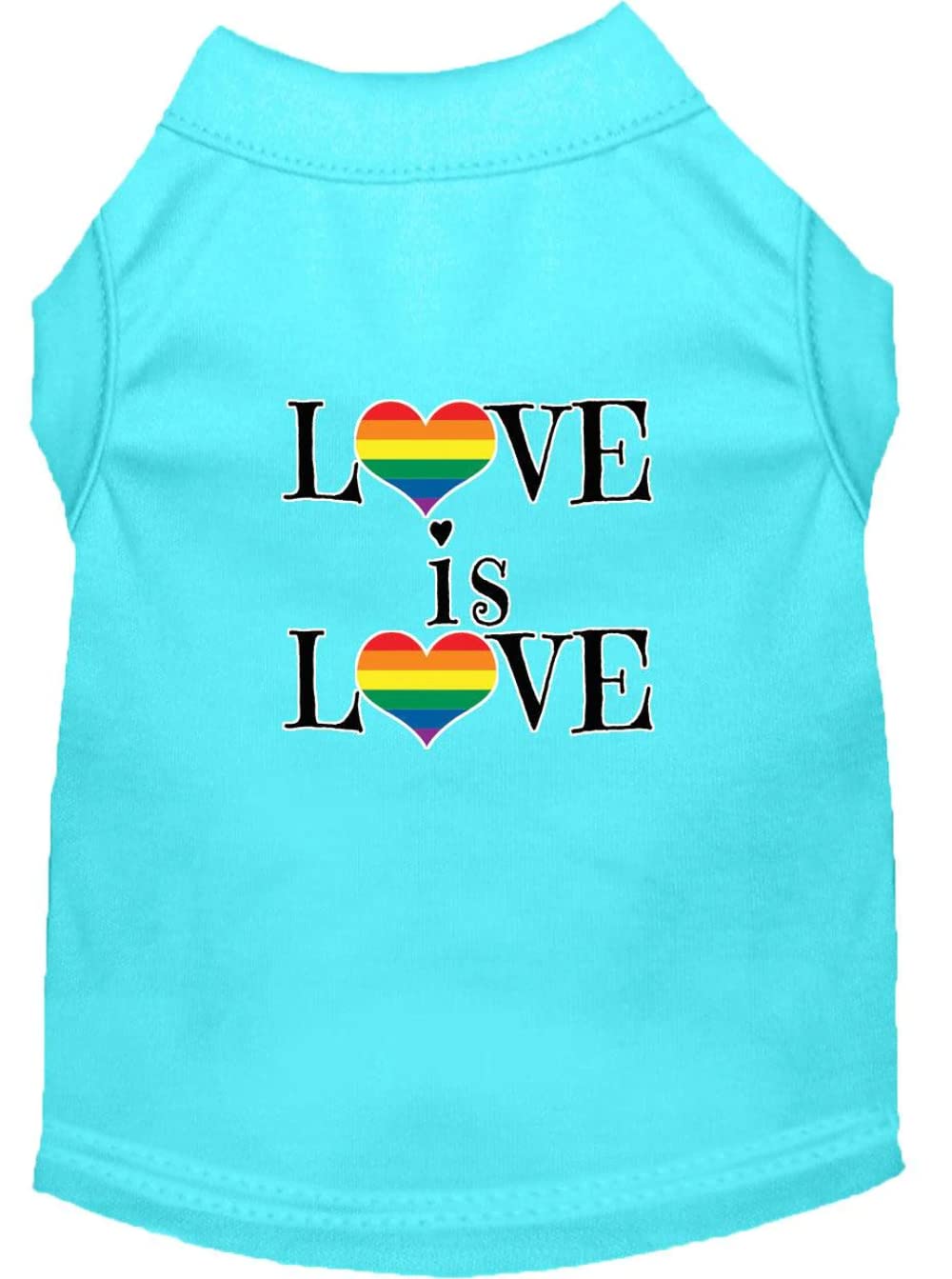 Pet Dog & Cat Shirt Screen Printed, "Love Is Love" Light Pink XL (14-20 lbs.)