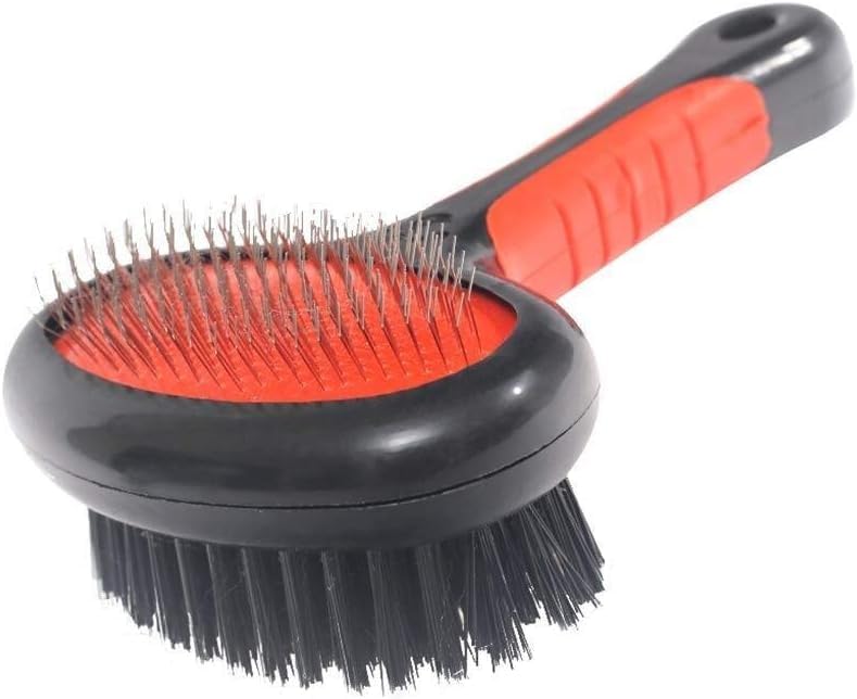 Emily Pets 2 In 1 Pet Brush For Grooming & Massaging Dogs, Cats & Animals  Fur Detangling Pins & Coat Smoothing Slicker Bristle