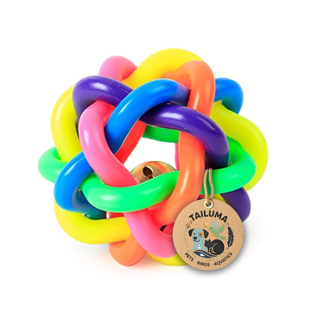 TAILUMA Rubber Dog Chew Ball  Interactive Toy for Fetch, Chewing, Training & Teeth Cleaning