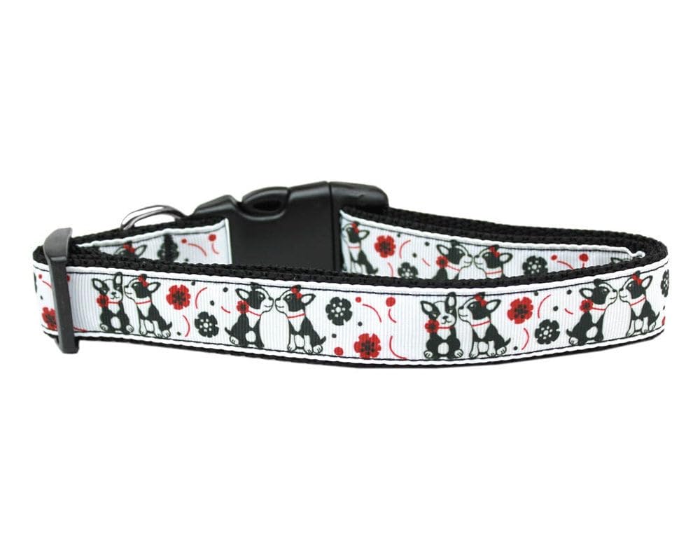 Pet Dog & Cat Nylon Collar or Leash, "French Love" XS Collar