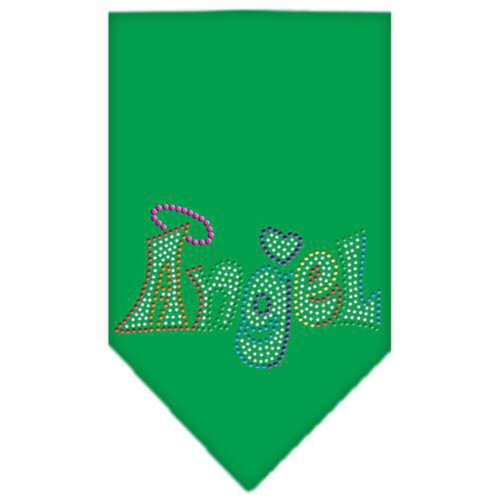 Mirage Pet Products 67-97 Smeg Technicolor Angel Rhinestone Emerald Green Print Bandana, Small