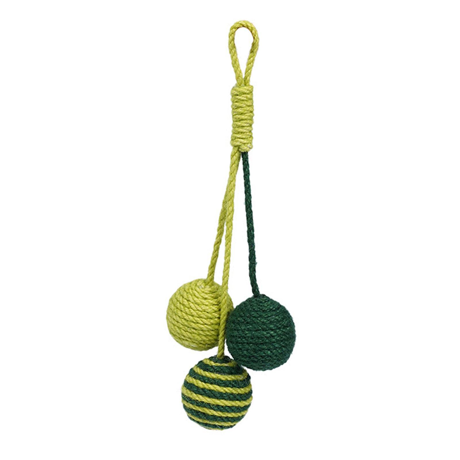 Myaddiction Funny Cat Toy Balls Sisal Interactive Pet For Pet Supplies Kitten Green