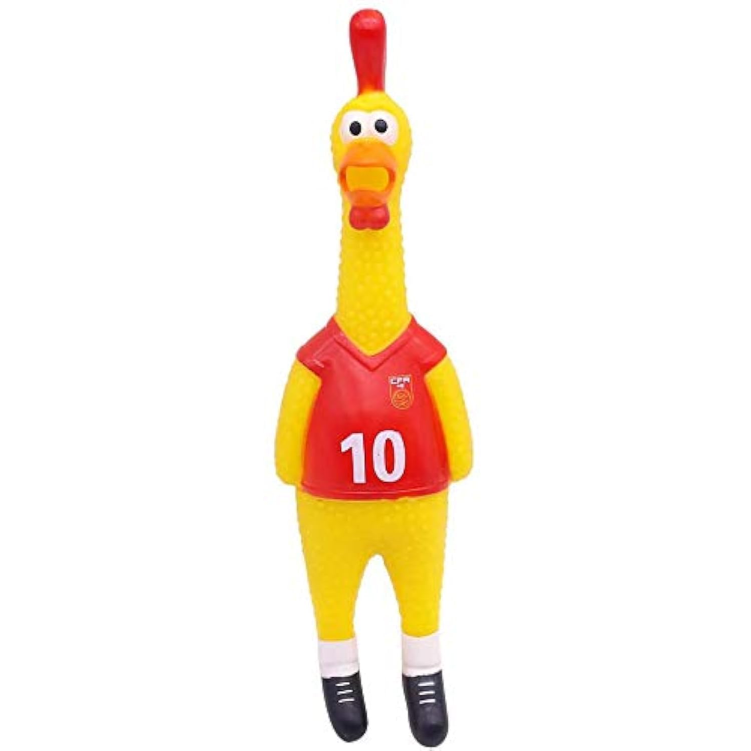 PetVogue Chicken Dog Sqeaky Toy  Large 12.5 Inches Yellow Rubber Squeeze Squeaky & Screaming Chicken for Pets or Kids, Pet Rub