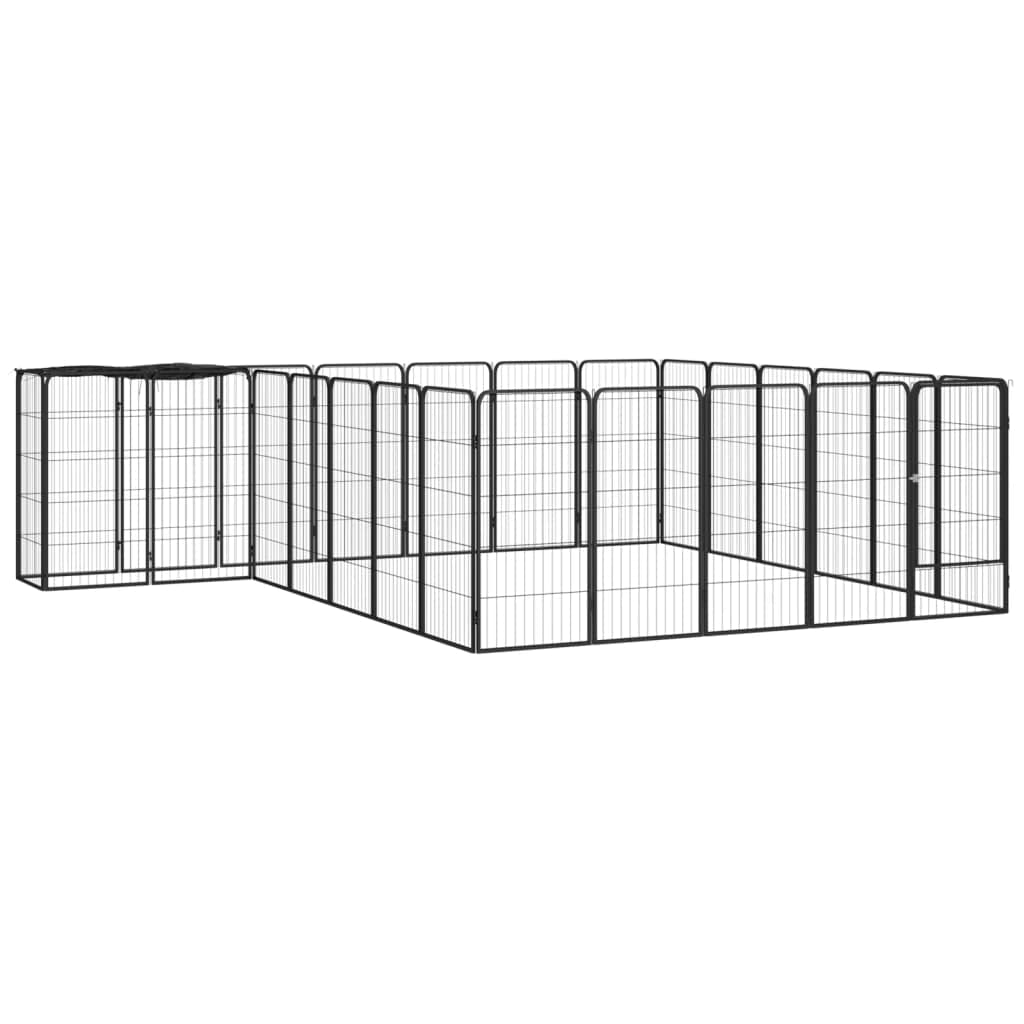 vidaXL Dog Playpen, 26-Panel Dog Cage Without Door, Puppy Exercise Playpen, Dog Wire Fence for Indoor/Outdoor, Powder-Coated Ste