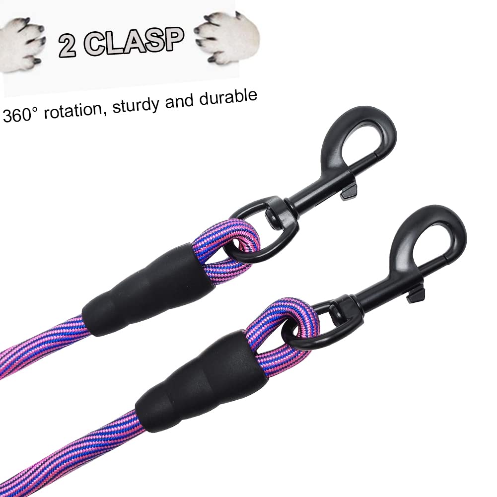 Btinesful 3Ft Dog Tie Down, Nylon Rope Short Dog Tether Indoor Training Safety Vehicle Tether For Large Medium Strong Puppy Pink Blue