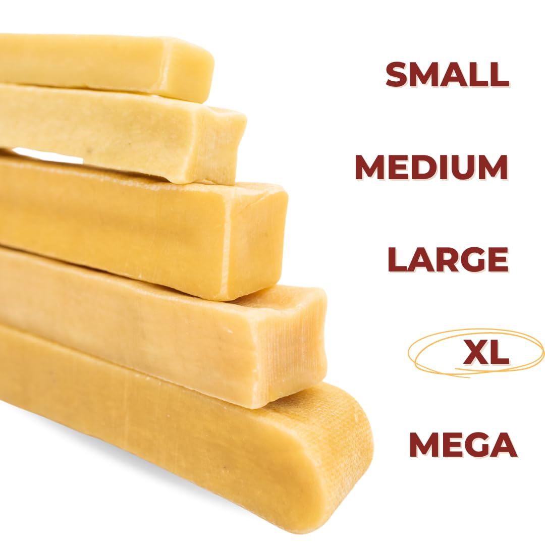 Bully Bunches Extra Large Authentic Yak Cheese Himalayan Chews for Large Dogs & Aggressive Chewers - All Natural Dog Treat Denta