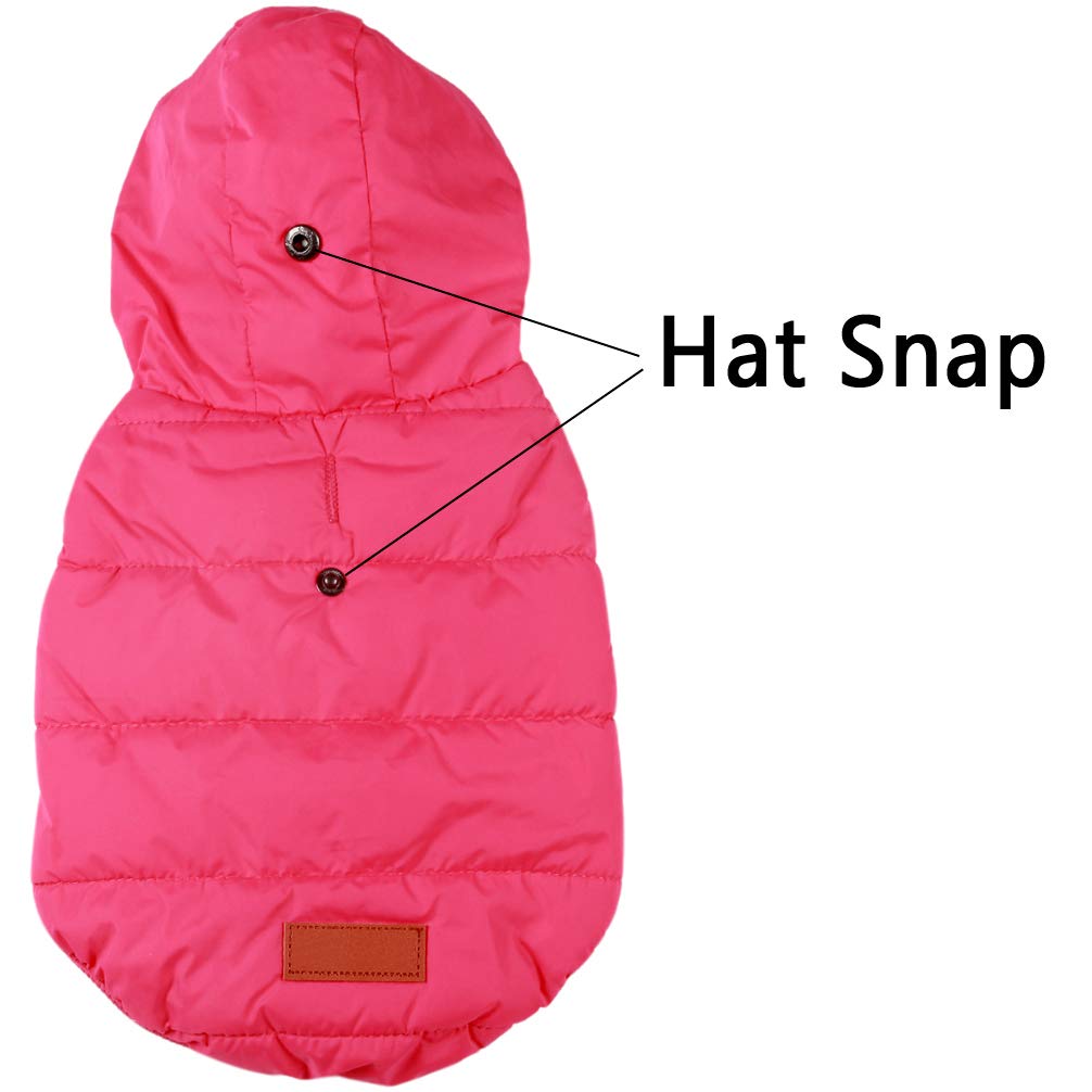 Vecomfy Fleece Lining Extra Warm Dog Hoodie In Winter,Small Dog Jacket Puppy Coats With Hooded Pink S