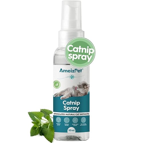 AmeizPet Catnip Spray for Cats, 50 ml Transparent Cat & Kitten Behavior Spray, Plastic