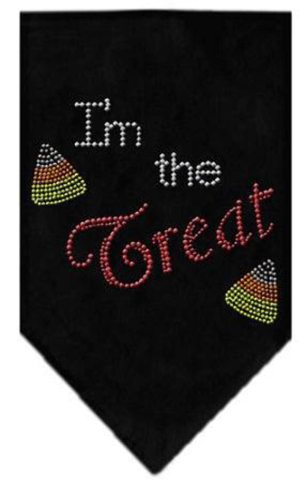 Halloween Pet and Dog Bandana Rhinestone, "I'm The Treat" Black Large