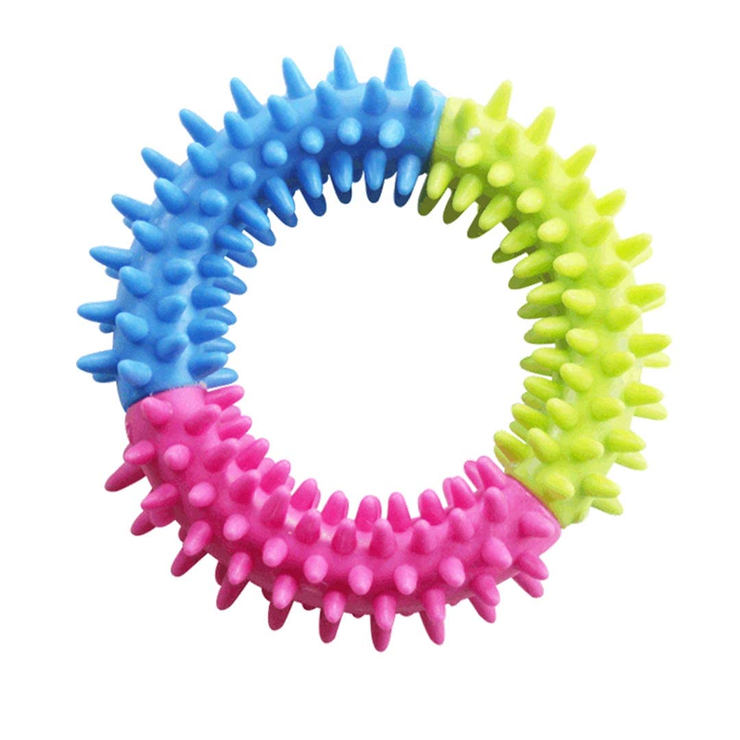 Myartbucket Chewable Rubber Spiny Dog Teething Toy (Chew Toy) (Spinycircletoy) For Puppies, Medium (Pet_Toys)