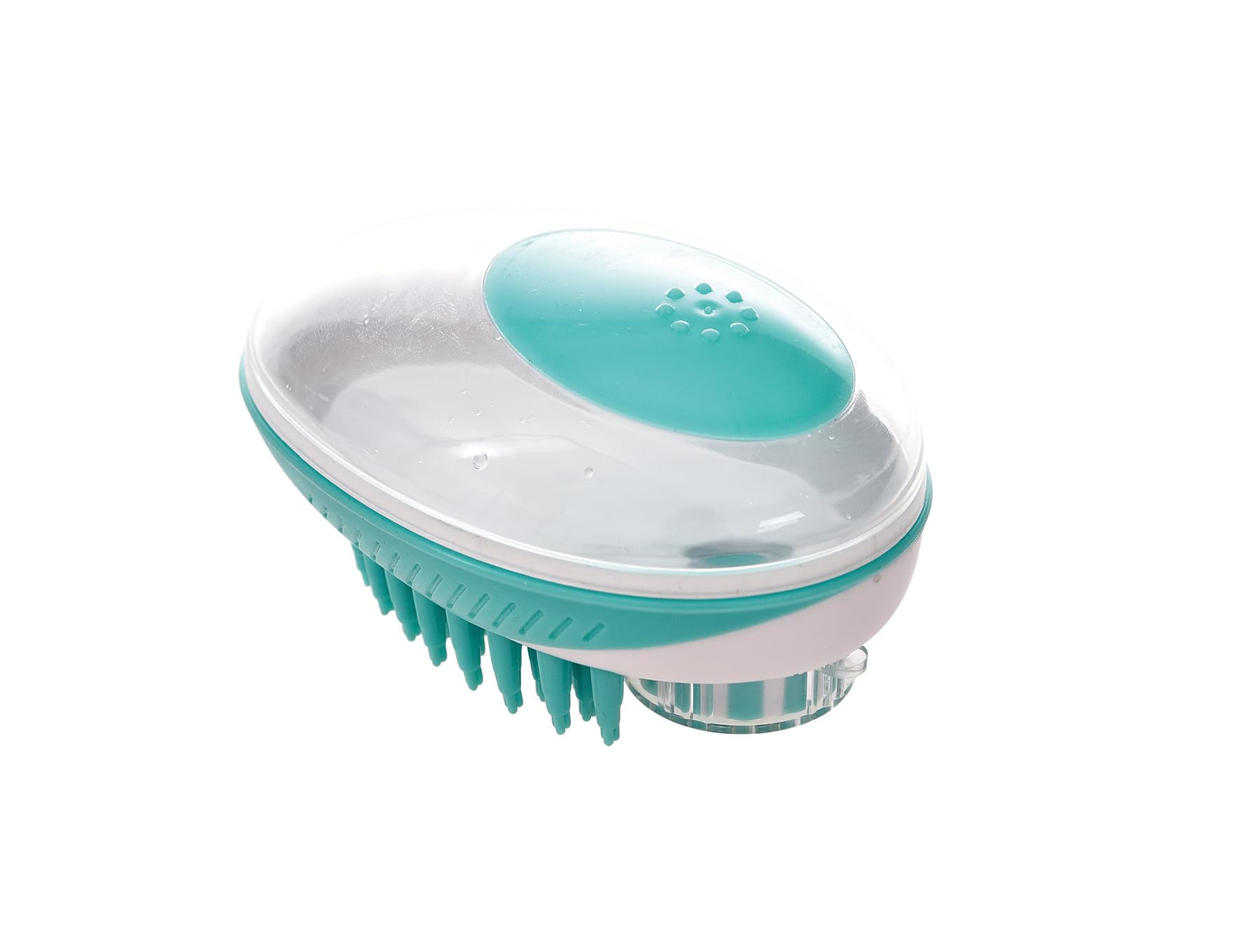 MPets Rubeaz 2In1 Pet Bath Brush With Shampoo Dispenser For Dogs & Cats, Soft Silicone Bristles For Massage, Deep Cleaning & 