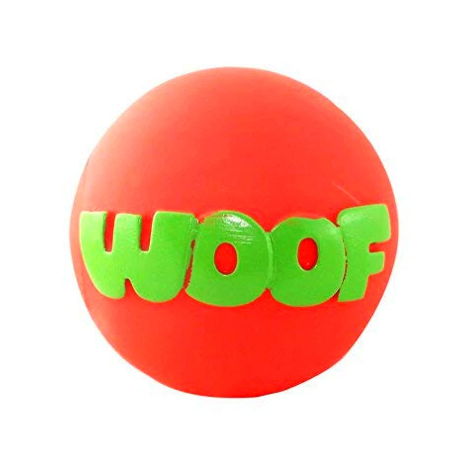 Pups&Pets Colorful Squeaky Rubber Non Toxic Sound & Chew Squeaky Vinyl | Woof Dog Ball | Squeaky Dog Toy For Small, Medium Dog B