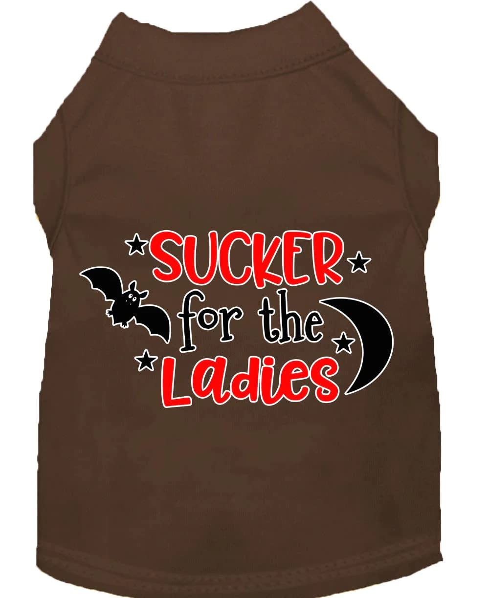 Pet Dog & Cat Shirt Screen Printed, "Sucker For The Ladies" Gray XS (0-3 lbs.)