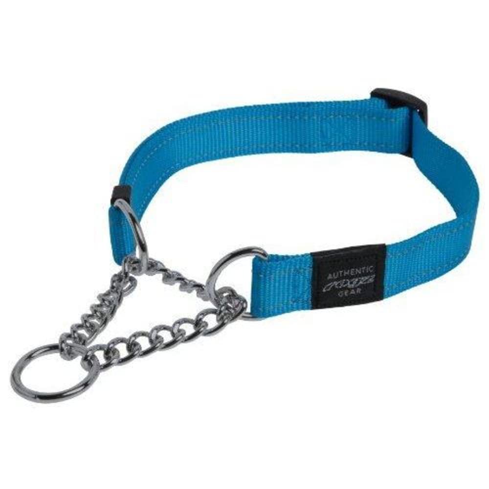 Reflective Nylon Choke Collar; Slip Show Obedience Training Gentle Choker For Medium Dogs, Turquoise