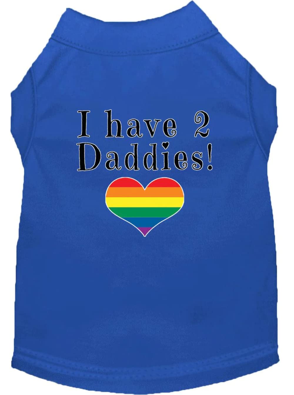 Pet Dog & Cat Shirt Screen Printed, "I Have Two Daddies" Light Pink LG (10-14 lbs.)