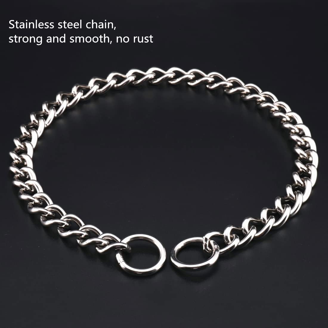Puroayet Chain Dog Collar, Heavy Duty Stainless Steel Metal Link Collars, Dog Silp Collars For Training Walking, Waterproof Chew