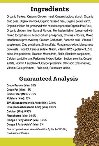 Tender & True Organic Turkey & Liver Recipe Dog Food, 4 lb