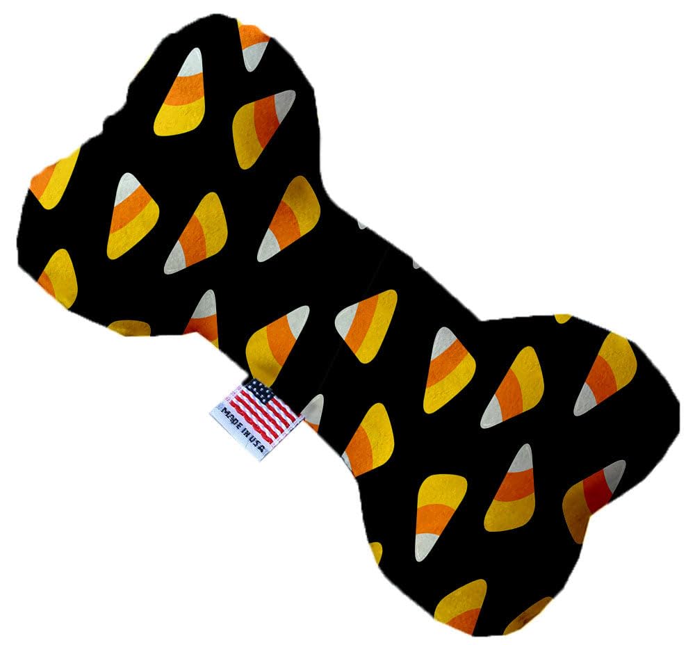 Halloween Pet & Dog Plush Heart or Bone Toy, "Trick-Or-Treat Group" (Available in different sizes, and 10 different patterns!) Candy Corn 6" Plush Bone