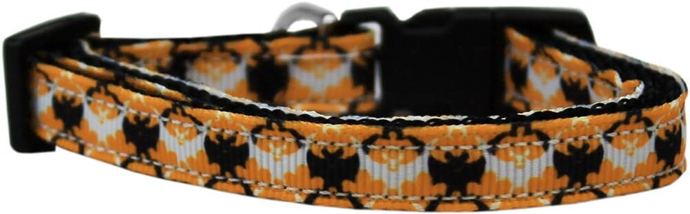 Halloween Pet Dog & Cat Nylon Collar or Leash, "Bat Argyle" LG Collar