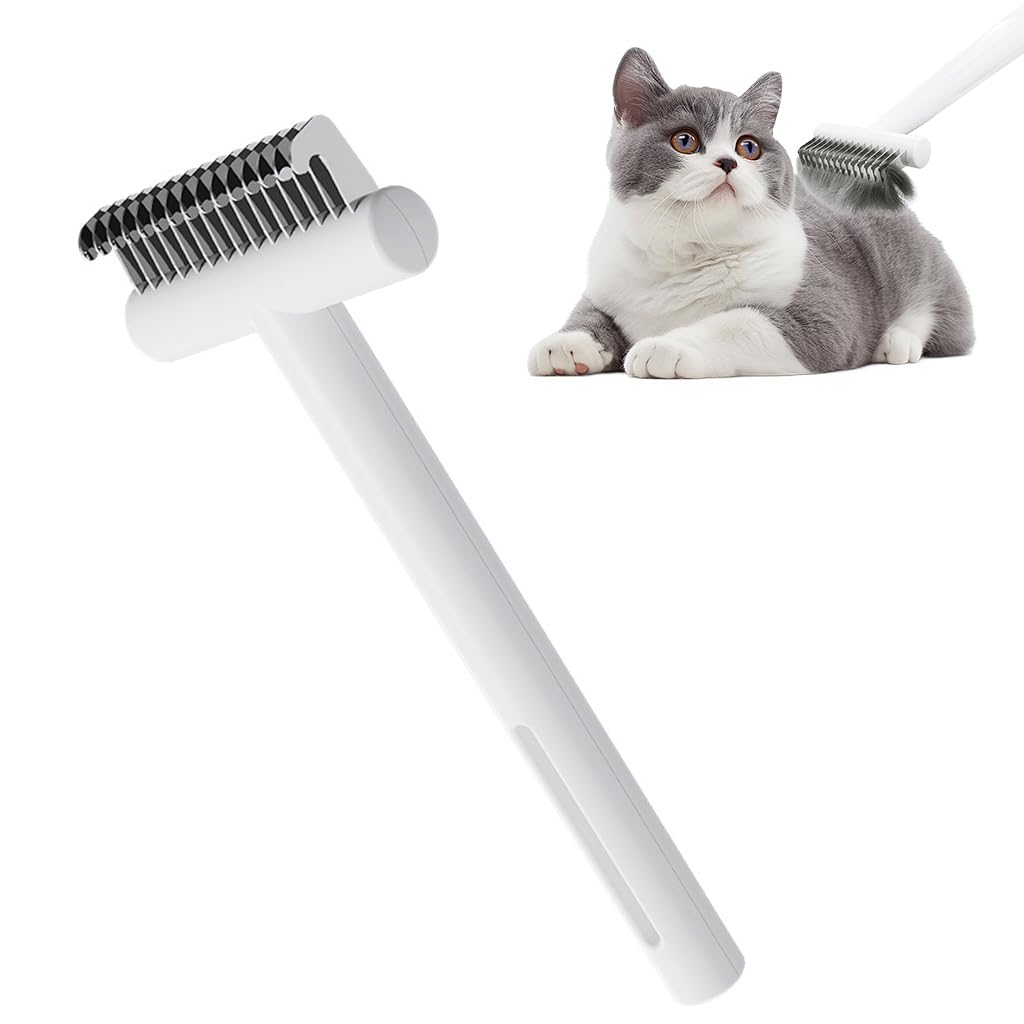 Qpets Shedding Slicker Brush For Dogs & Cats, Pet Grooming Dematting Brush With Stainless Steel Pins, Removes Loose Hair, Mats A